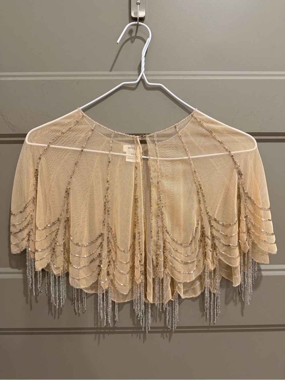Moyna Beaded Sheer Fringe Capelet